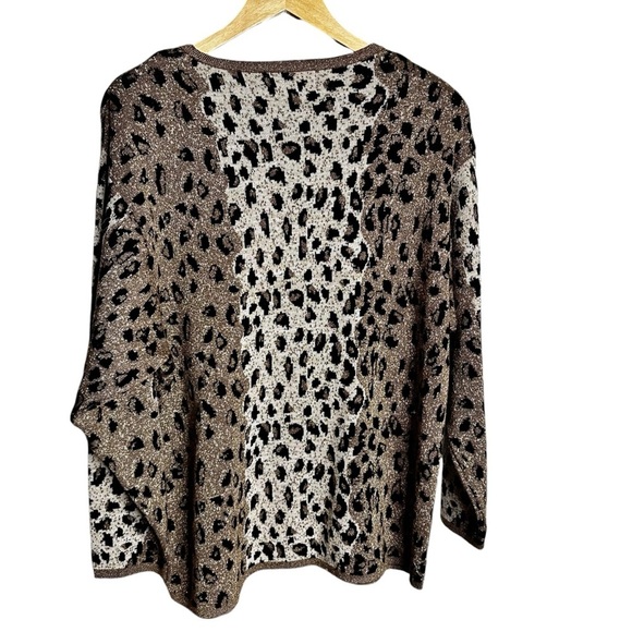 5 for $40 SALE! Michael Mims Kathy Cole Metallic Leopard Beadef Sweater  2xl - Picture 6 of 9